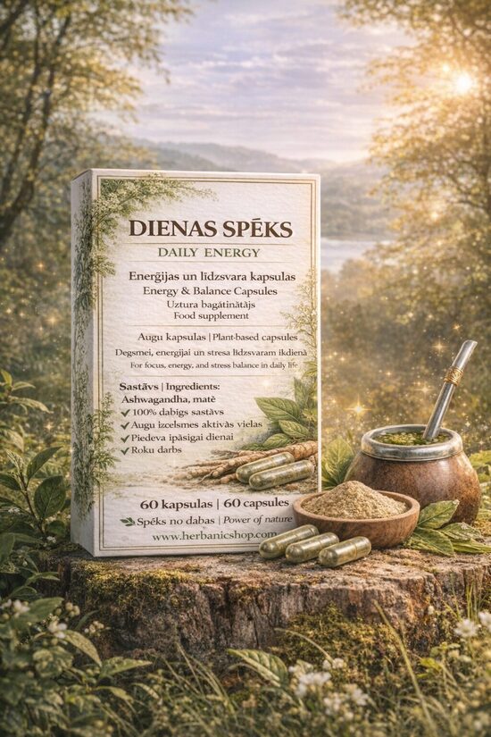 ENERĢIJAI, LĪDZSVARAM-DIENAS SPĒKS 60 KAPSULAS